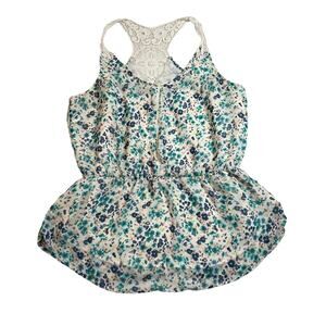 LC Lauren Conrad Sleeveless Floral Print Blouse Size Large Boho Cottagecore